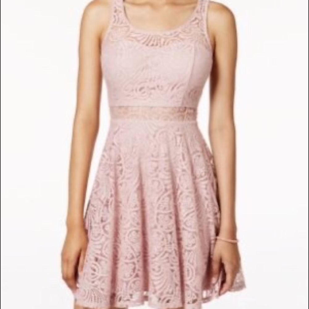 🟢 American Rag Juniors Lace Illusion Skater Dress